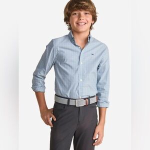 Vineyard Vines Blue and White Plaid Button Down Shirt